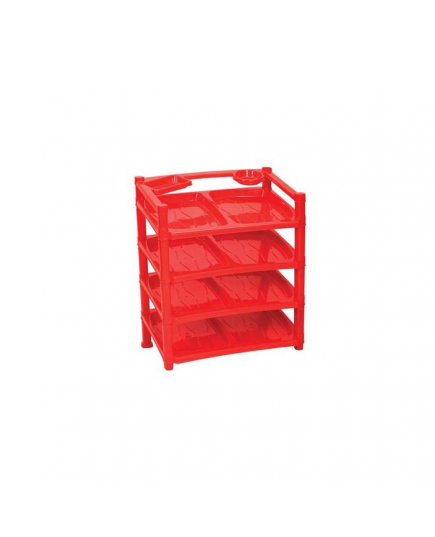 RFL Polypropylene Modern Shoe Rack 4 Step – Red